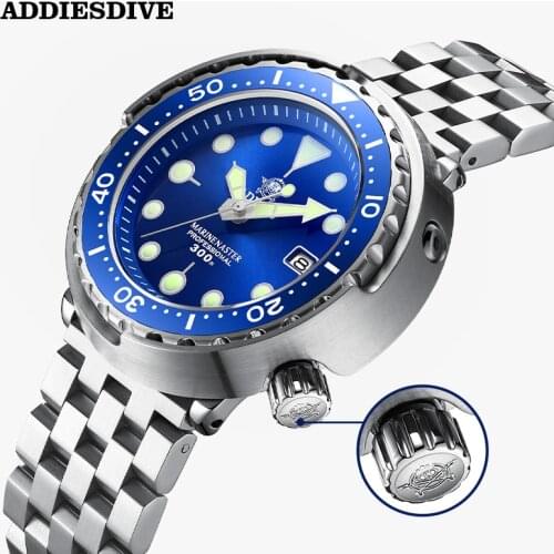 ADDIESDIVE 30ATM Mens Diver Watch NH35 Automatic Mechanical Watch 316L Steel Leather Rubber Band Sapphire Crystal Luminous Dial