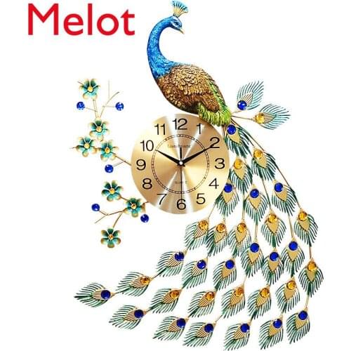 Peacock Wall Clock Living Room Clock Creative Modern Decorative Clock Wall Table Quartz