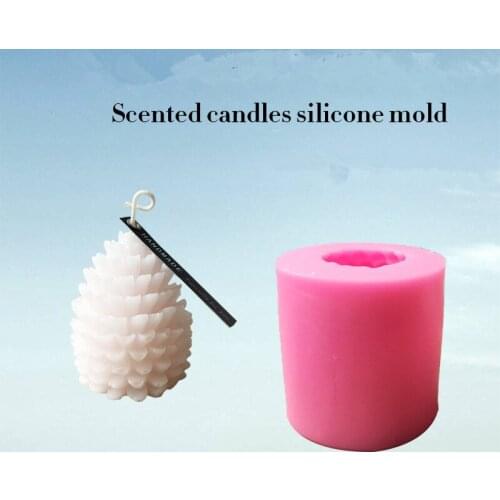 Three-dimensional Christmas car scented candle solid 3D pine cone candle silicone mold