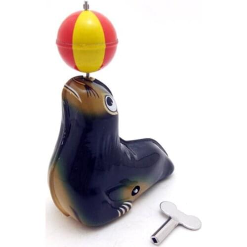 2019 New Vintage Retro sea lion Tin toy Classic Clockwork Wind Up Collection sea life Tin Toy For Adult Kids Collectible Gift