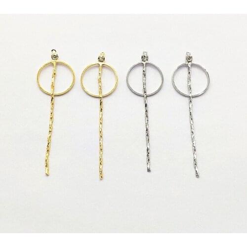 New arrival! 55x16mm 40pcs Plating Real gold Zircon/Chain Charm For Earring DIY parts,Jewelry Accessories Findings & Component