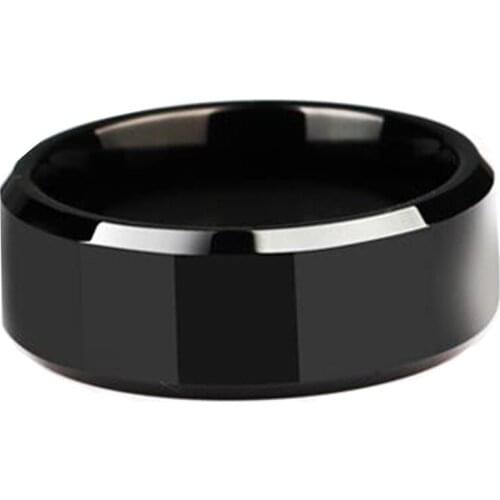 New Black Simple Rings For Men Women Fashion High Quality Titanium Stainless Steel Rings Jewelery Gift