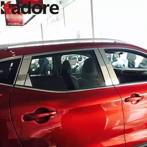 For Nissan Qashqai Rogue Sport 2014 2015 2016 2017 2018 2019 Stainless Steel Window Center Pillar Strip Cover Trim Car Styling
