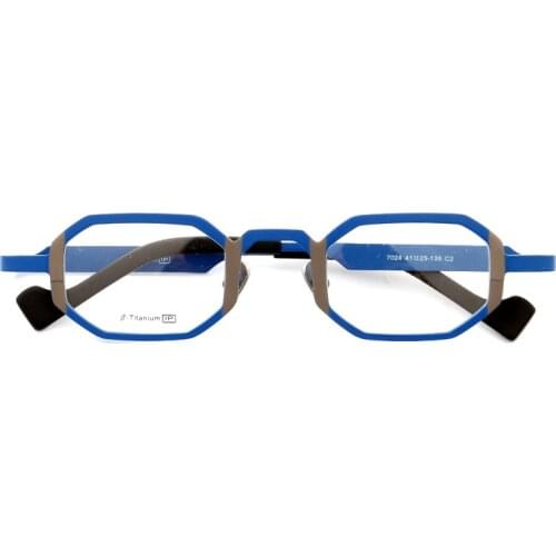 Belight Optical Men Women Mini Titanium Irregular Unique Design Glass Prescription Eyeglasses Spectacle Frame Eyewear 7024