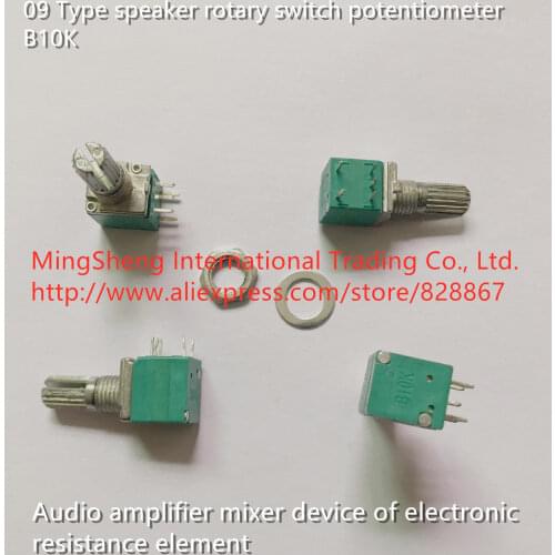 Original new 100% 9MM speaker rotary switch potentiometer B10K audio amplifier mixer device of electronic resistance element