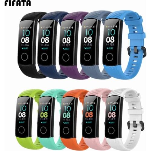 FIFATA Wrist Strap For Huawei Honor Band 4 5 Smart Bracelet Silicone Watchband For Honor 5 4 Wristband Sport Straps Accessories