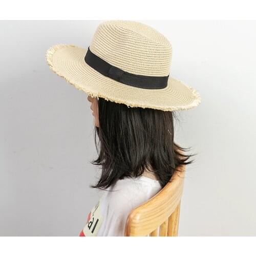 Summer Beach Hat South Koreas New Women Sunshade Hats Outdoor Leisure Raw Edge Fashion Sun Straw Cap Travel Ladies Caps