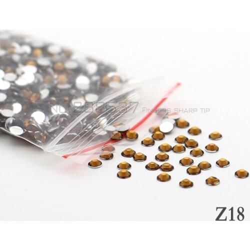 SS16-4mm Yellow brown Nail Rhinestones 1000pcs Flat Back Non hotfix Glitter Nail Stones DIY 3d Nail Phones Decorations Z18