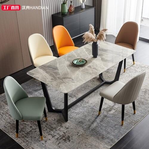 Chairs for Kitchen Nordic Light Luxury Dining Chair Household Back Coffee Restaurant Modern Simple Leather Solid Wood Chair