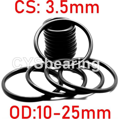 NBR O Ring Seal Gasket Thickness CS 3.5MM OD 10~25MM Nitrile Butadiene Rubber Spacer Oil Resistance Washer Round Shape