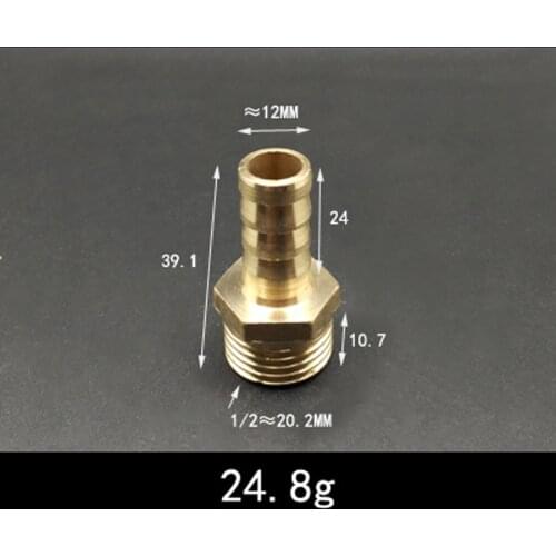 Thicken DN15 1/2" BSP Male x 12mm Hose Barb Tail Brass Coupling Joint Pipe Fitting Water Gas