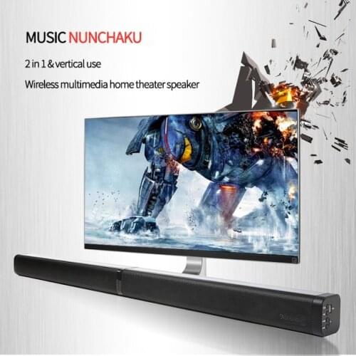 Soundbar 40W Subwoofer Bluetooth Speaker Stylish Fabric TV Hifi 3D Stereo Surround speaker Support RCA HDMI For Home Theater