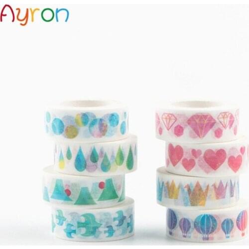 1 pcs Watercolor colorful Decorative Washi Tape DIY Scrapbooking Masking Tape School Office Supply Escolar Papelaria 15mm*7m