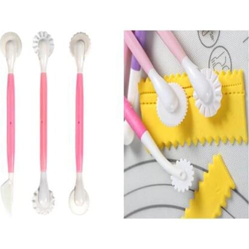 NEW 3pcs Fondant Cake Decorating Modelling Tools 8 Patterns Flower Decoration Pen Pastry Carving Cutter Baking Craft Cake Mold
