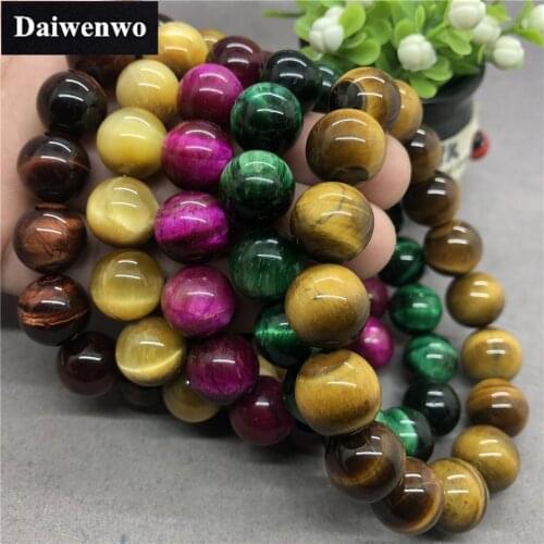 9 Colors Tiger Eye Bracelet Natural Beads Stone for Men Gift Transfer Lucky
