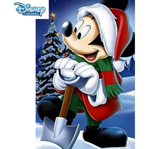 Disney diamond embroidery diamond mosaic3D cartoon Christmas Mickey Snow scene diy diamond painting needlework canvas Home Decor