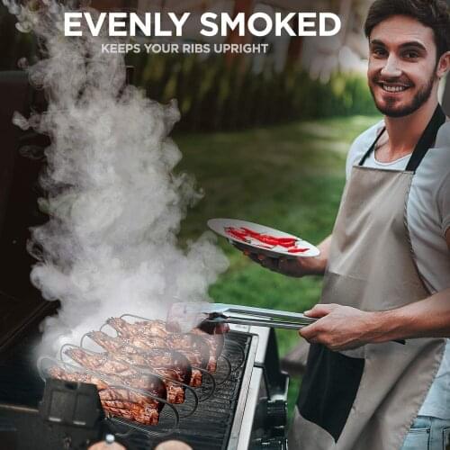 BQ Grill Steak Holder Multifunc Non-Stick Metal Wire Stand Roast Rib Rack Kitchen Utensil Travel Camping Barbecue Tool Accessory