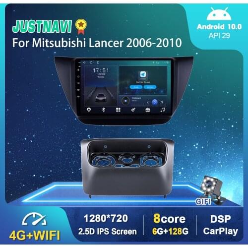 GPS Car Radio 1280*720P Android 10.0 Car Radio Player For Mitsubishi Lancer 2006-2010 OBD DSP Auto Carplay Black No 2 din DVD