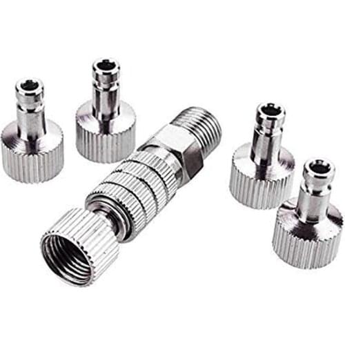 Airbrush Quick Disconnect Coupler Release Fitting Adapter with 5 Male Fitting, 1/8 INCH M-F