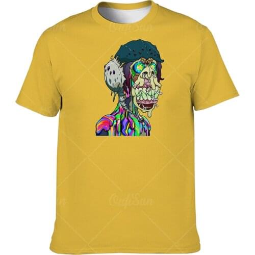 New Summer Street Trend Animal Print T-Shirt Short-Sleeve MenS Cute Monkey Hip-Hop Fashion Trend Male Casual Large Profile Tops