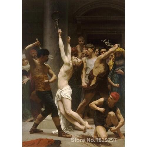 William Adolphe Bouguereau Painting Flagellation of Our Lord Jesus Christ Canvas art High quality Hand painted