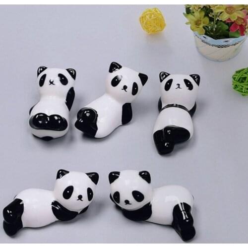 Cute Cartoon Panda Ceramic Chopsticks Holder Chopsticks Holder Stand Practical Fashion Kitchen Tableware