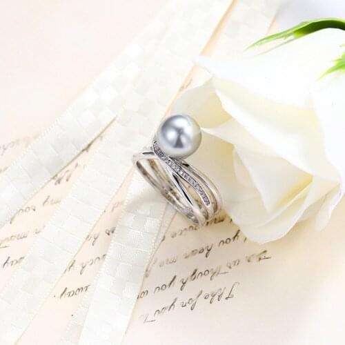 Pearl Vintage Rings for Women Stainless Steel Wedding Bead Jewelry Rings Simplee Korean To Girlfriend Couple Personalized Gift