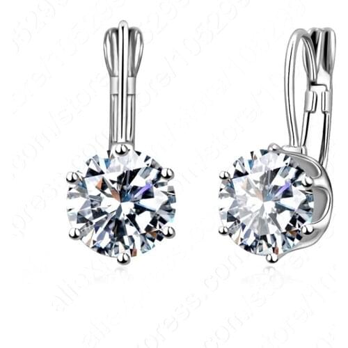 Fashional shiny Female Cubic Zirconia CZ Earring Jewelry 925 Sterling Silver Earring Free Shipping For Women
