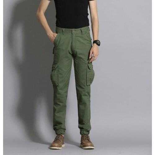 Cargo Pants Tactical Male Overalls Men Training SWAT Combat Army Military Pants Casual Many Pockets Solid Hunter Field Woodland