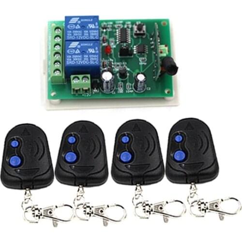 New Arrival 315/433MHZ DC24V Wireless Remote Control 2CH Remote Control Switch Remote with 4pcs Transmitters and 2 Buttons