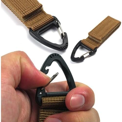 Outdoor Camping Hiking Molle Tactical Nylon Ribbon Knapsack Keychain Triangle Backpack Waist Bag Fastener Hook Buckle Free Ship