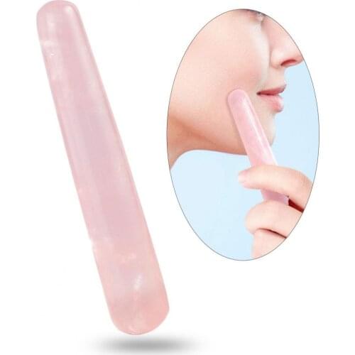 Guasha Stick Handmade Natural Rose Quartz Guasha Scraping Massage Tool Massage Wand Acupuncture Therapy Stick Point Treatment