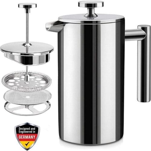 350/800/1000ML French Press Coffee Maker Stainless Steel Screen Double Walled Percolator Coffee Pot Tea Press Espresso Maker