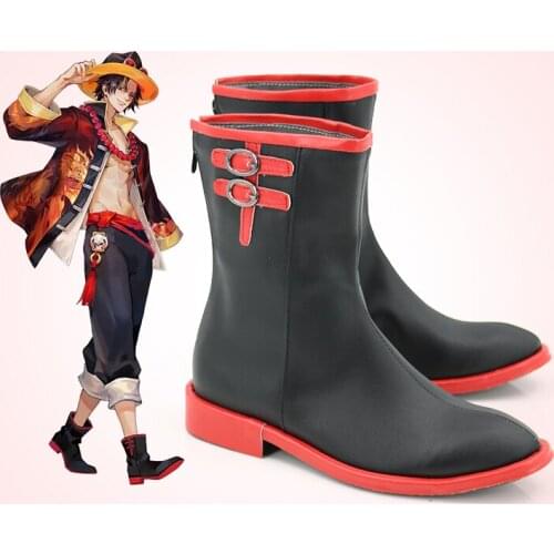 Portgas·D· Ace Cosplay Boots Men Halloween Custom Made Shoes