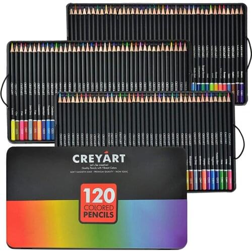 120 Colors Professional Colored Pencil Set Iron Box Colored Colour Drawing Pencil Lapices De Colores School Artist Supplies