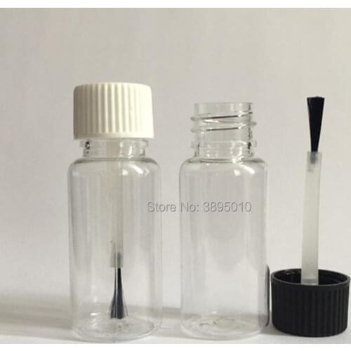 15ML Clear Refillable Essential Bottle With Brush Cap Nail Polish Bottle Transparent PET Nail Bottle F654