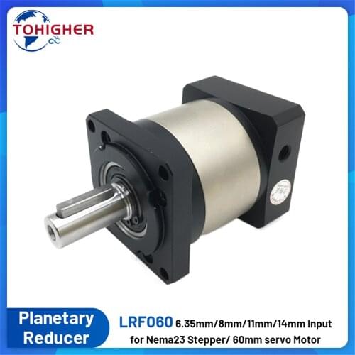 High Precision 3:1 5:1 10:1~70:1 Planetary Gearbox 6.35/8/11/14mm Input Reducer for Nema23 57 Stepper 60 Servo Motor 200W 400W