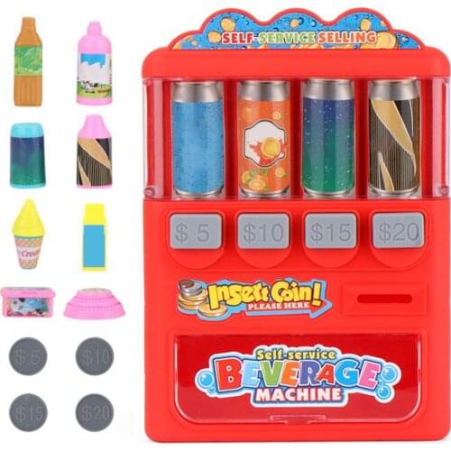 Simulation Drinks Vending Machine Education Learning Shopping Game Boy Girl Play Pretend Doll House Toy