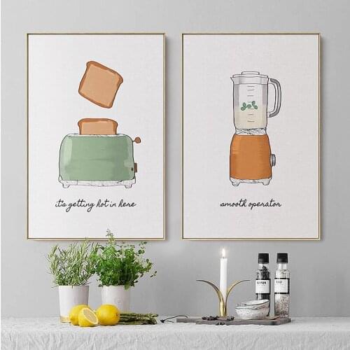 Nordic Cartoon Restaurant Posters and Prints Canvas Painting Modern Wall Art Pictures Kitchen Room Cafe Decor