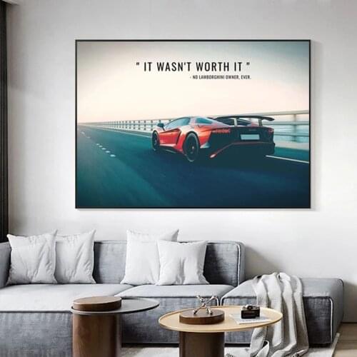Modern It Wasn't Worth It Car Motivational Canvas Painting Posters and Prints Office Wall Art Picture for Living Room Home Decor
