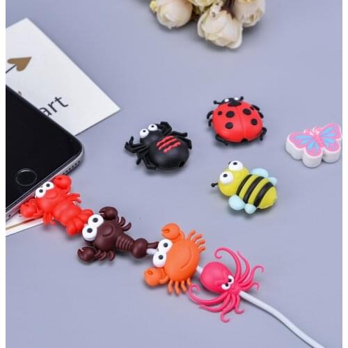 Phone Cartoon Cable USB Line Wire Cord Charging Protector Organizer For iphone 7 8 plus xs max 5se 5s 6s Huawei Accessorie