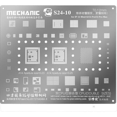 Mechanic BGA Stencil for iPhone 12 11 Pro Max Mini XS XR X 8 8P 7 7P 6S 6SP 6 6P 5 5S CPU Power Universal Plant Tin Steel Mesh
