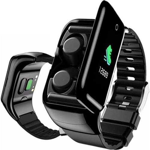 2 IN 1 Bluetooth Smart Watch Wireless Headset Sport Fitness Tracker Bracelet Earphones with Microphone for Cell Phones