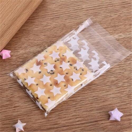 100Pcs /Set Golden 8*10 Star Cookie Pack Cookie Bag Chocolate Handmade Soap Bag Friends Class Reunion Snack Candy Bag