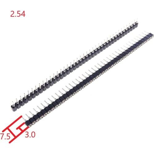 1000pcs Single Row 40Pin 2.54mm Round Female Pin Header machined 1x40P insulator height 3.0mm through hole SIP solder PCB
