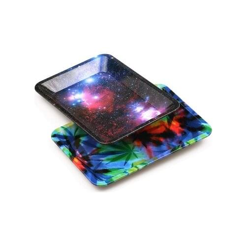 180mm*125 mm Cigarette Smoking Papers Accessories Dish Unisex Table Small Metal Tobacco Storage Plate Discs for Herb Grinder