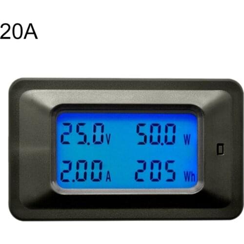 20A/50A/100A Digital DC 8-100V Voltage Current Power Energy Meter Panel Monitor