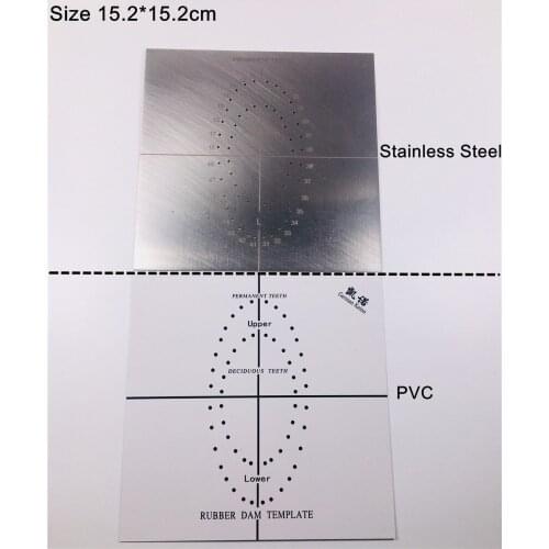 5pis/lot Dental Rubber Dam Hole Punch Template Stainless Steel Endodontic Surgical Guide Board PVC