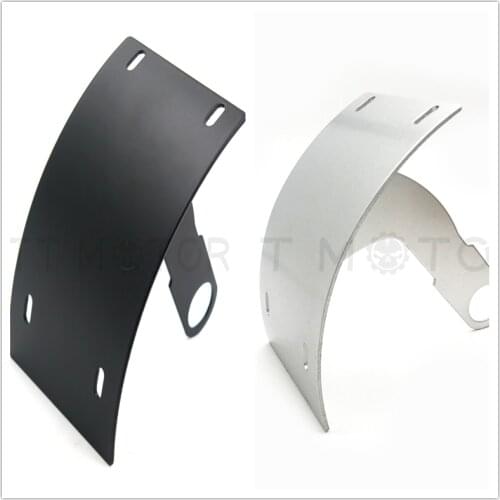 Aftermarket free shipping motorcyel parts Curved License Plate Relocator Frame Bracket Mount Tag Holder For 1" axle silver