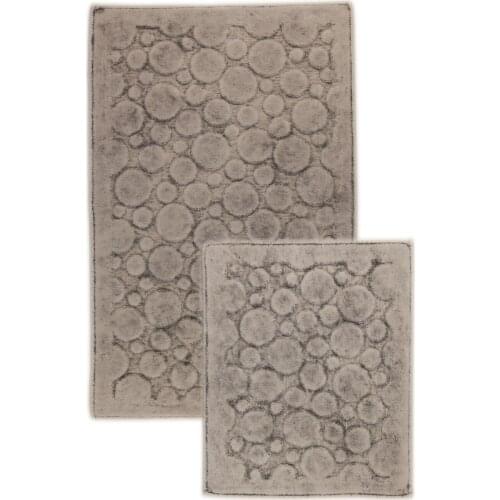 Bonny Home Point Cotton Tumbled %100 Cotton 2 Piece Bathroom Rugs Bath Mat Set Carpet
